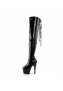 Adore Lace Up Back Thigh High Platform Boots