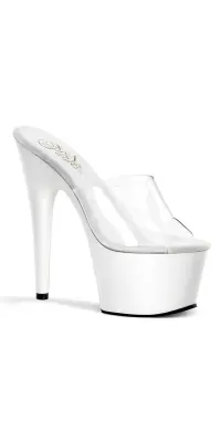 Adore White Platform High Heel Mule