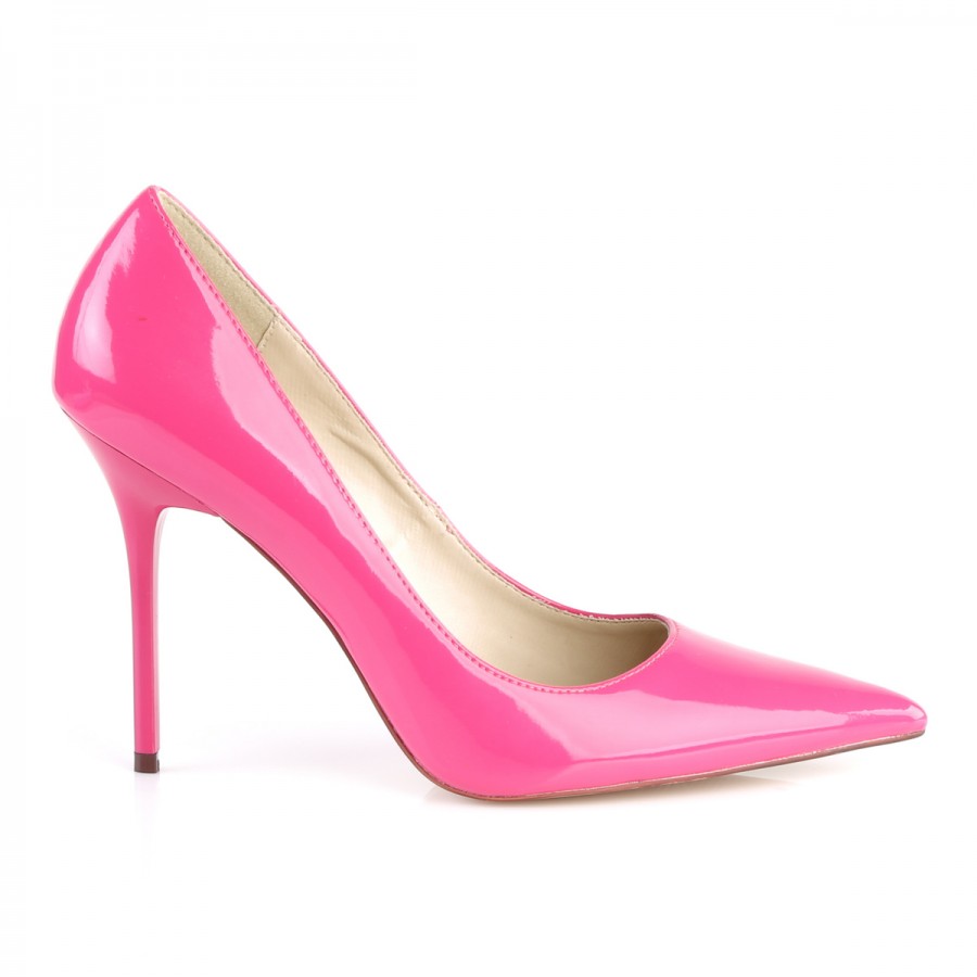 Classique Hot Pink Patent 4 Inch High Heel Pump | Large Size Womens Shoes