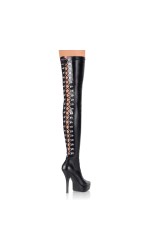 Indulge 3063 Stiletto Thigh High Platform Bootswith Lace Up Back