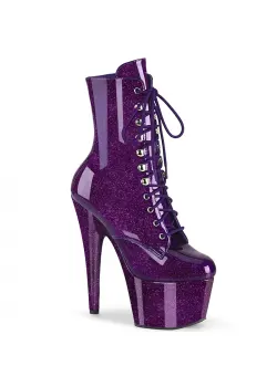 ADORE-1020 Purple Glitter Platform Ankle Boots for Women