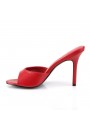 Classique Red Faux Leather 4 Inch Mule