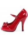Cutie Pie Red Peep Toe Mary Jane Pin Up Pumps