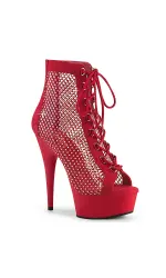 Delight Rhinestone Net Red Platform Ankle Boots