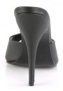 Black Matte High Heel Peep Toe Slide