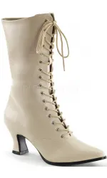 Cream Victorian Ankle Boots