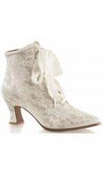 Victorian Jane Champagne Lace Ankle Boots