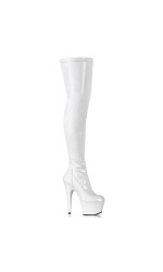 Adore White Thigh High Platform Boots