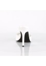 Classique White Faux Leather 4 Inch Mule