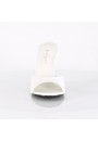 Classique White Faux Leather 4 Inch Mule