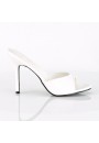 Classique White Faux Leather 4 Inch Mule