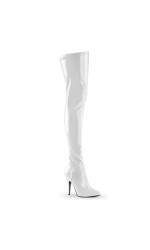 Seduce White High Heel Thigh High Boots