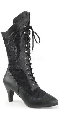 Divine Wide Width Black Victorian Platform Boots