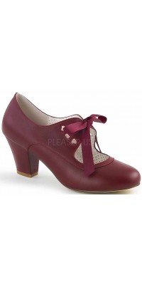 Wiggle Vintage Style Mary Jane Shoes in Burgundy