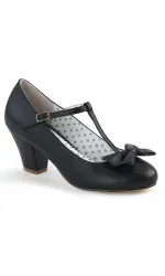Wiggle Vintage Style T-Strap Shoes in Black