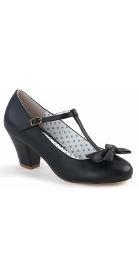 Wiggle Vintage Style T-Strap Shoes in Black